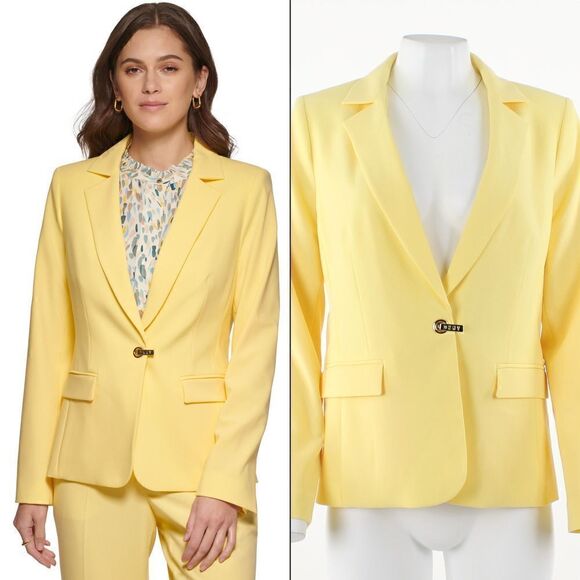 DKNY Womens Logo Closure Jacket - Picture 1 of 5